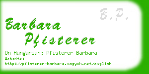 barbara pfisterer business card